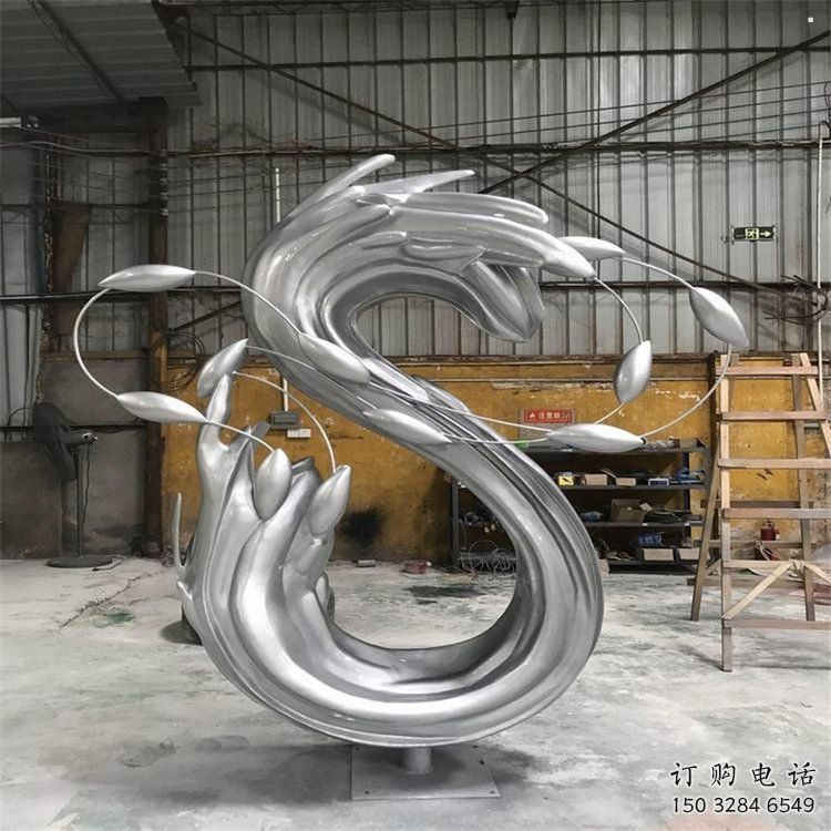 公園海浪雕塑，噴砂發(fā)光雕塑，鍛造工藝