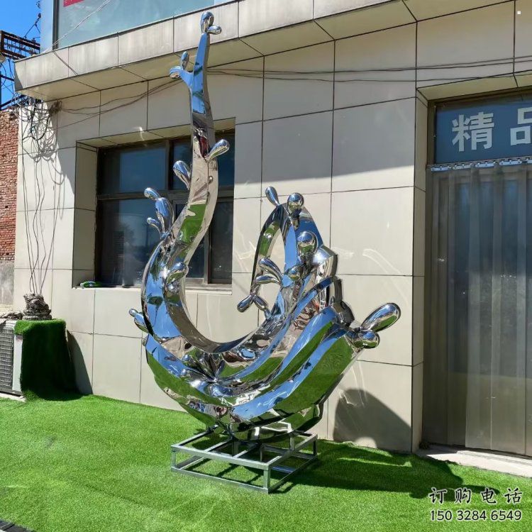 海浪雕塑制造廠家，鏡面工藝，不銹鋼材質(zhì)