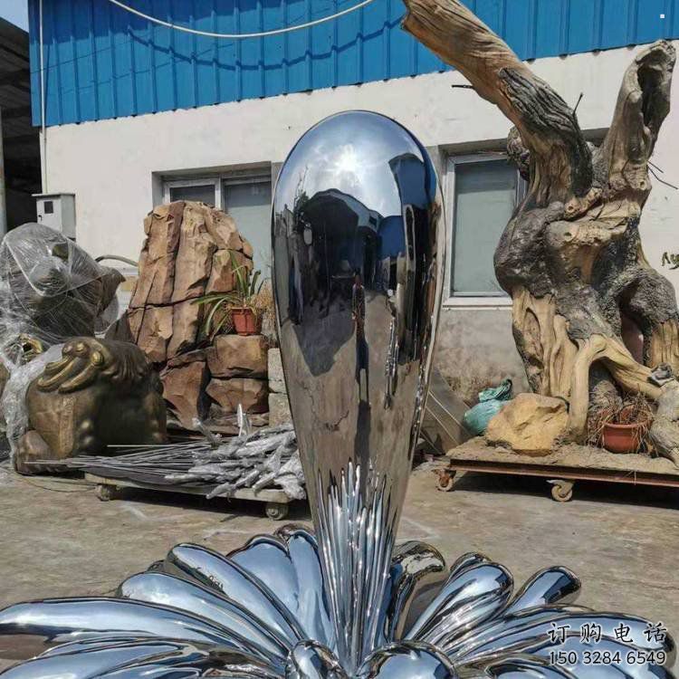 海浪雕塑制造商，城區(qū)小品，不銹鋼海浪紋雕塑定制