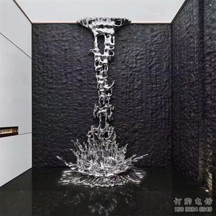 浪花雕塑優(yōu)價(jià)，鋼管組合，鏡面浪花雕塑異型