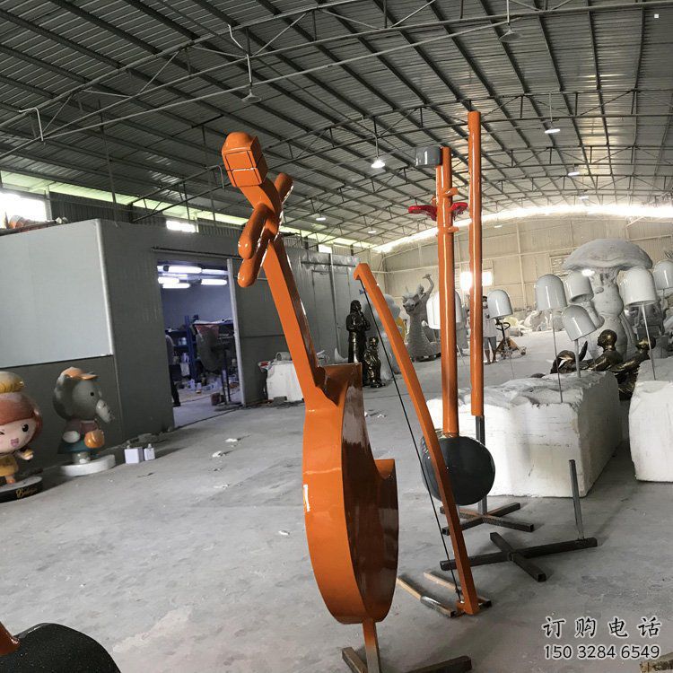 二胡雕塑觀賞型，標識雕塑，紀念不銹鋼二胡雕塑展品