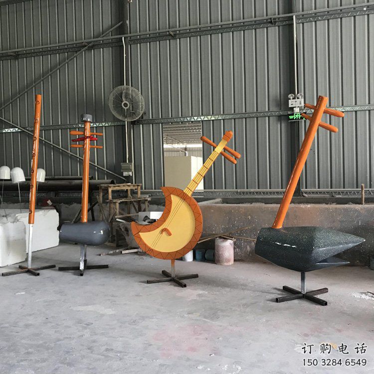 二胡雕塑生產(chǎn)，水景雕塑，不銹鋼二胡雕塑定制