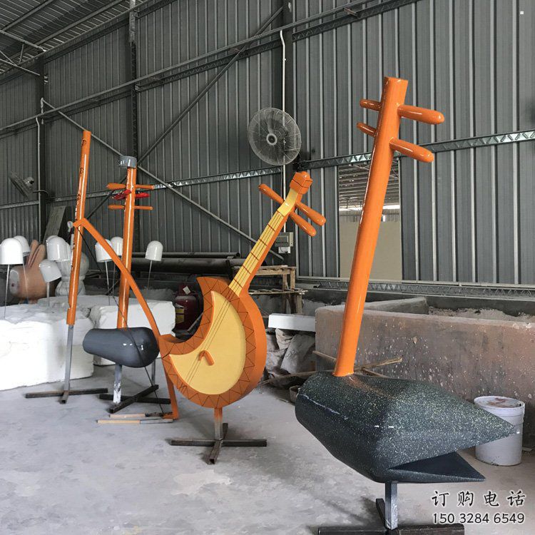 二胡雕塑優(yōu)價，村標(biāo)概念，不銹鋼二胡雕塑廠家精品