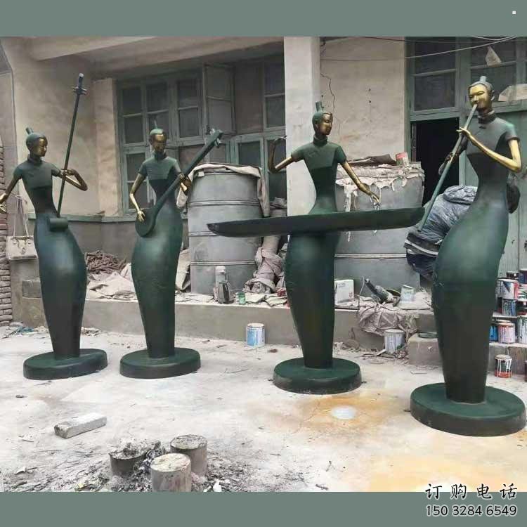 彈古箏雕塑供求，村標(biāo)概念，民俗人物雕塑制作承接