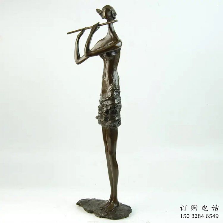 彈古箏雕塑批發(fā)，美陳雕塑，主題民俗人物雕塑標準