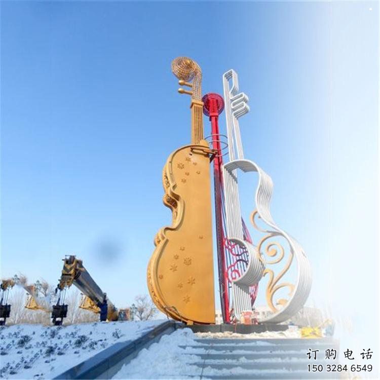 提琴雕塑供應(yīng)，樂器雕塑，烤漆提琴雕塑制造廠家