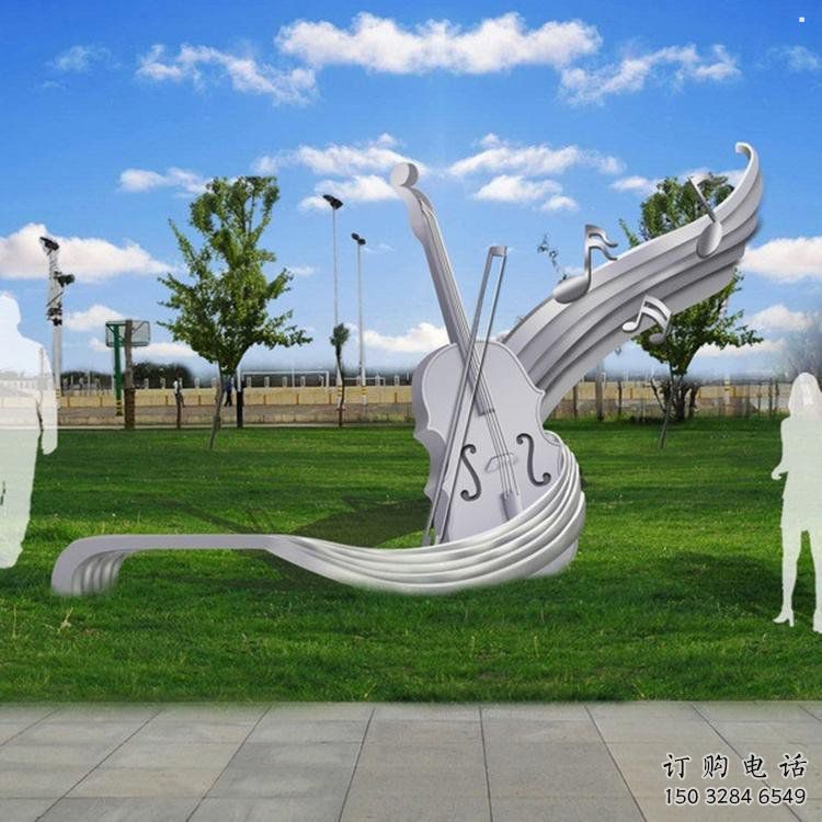 提琴雕塑特供，標識雕塑，不銹鋼提琴雕塑生產(chǎn)