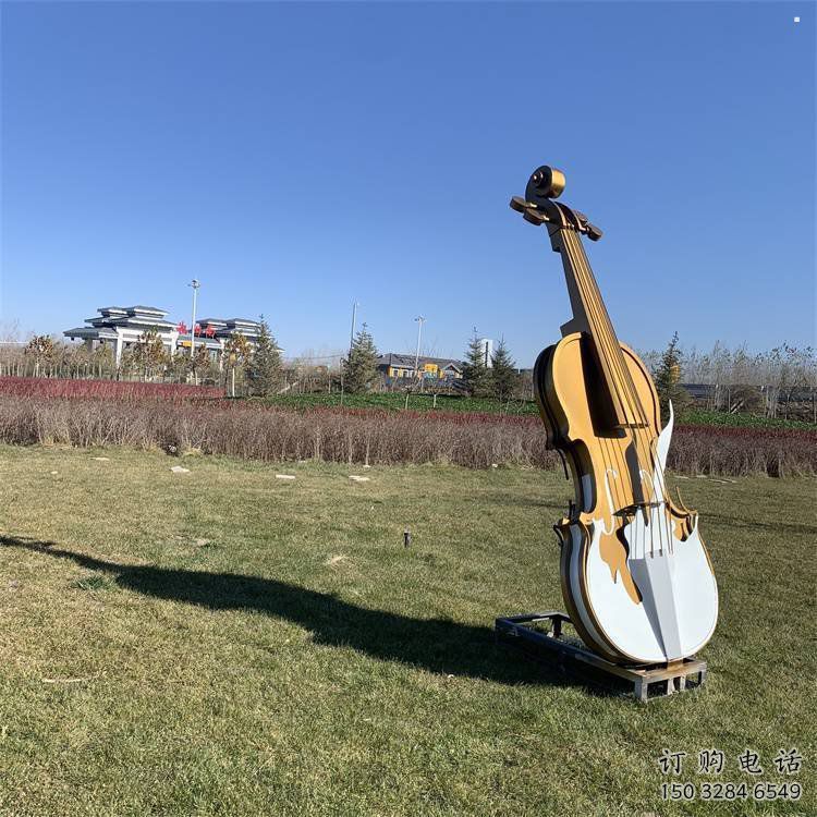 小提琴雕塑供需，室外軟裝，不銹鋼小提琴雕塑制作