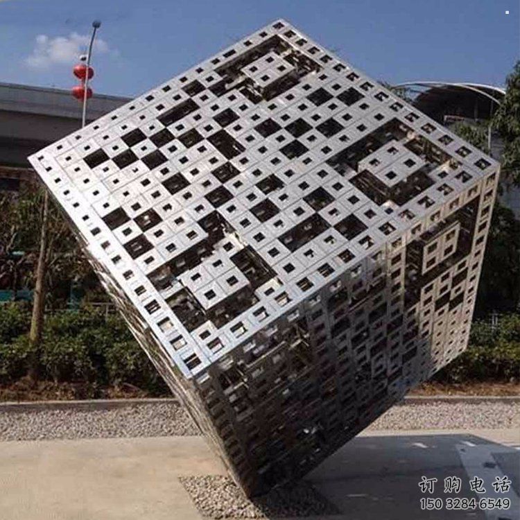 方塊方案展品，街頭雕塑，地產(chǎn)不銹鋼方塊雕塑供需