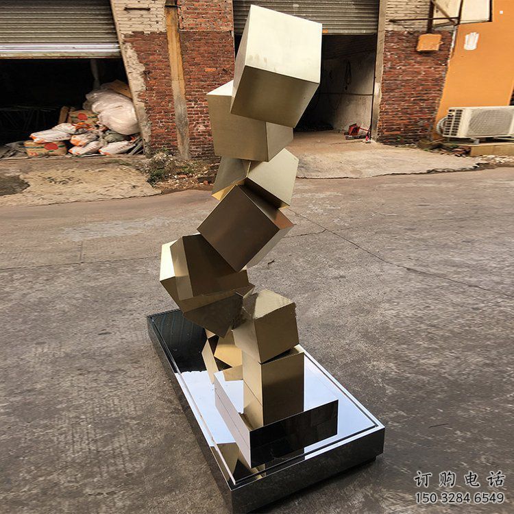 幾何體雕塑承接，鍛造工藝，不銹鋼幾何體雕塑制作