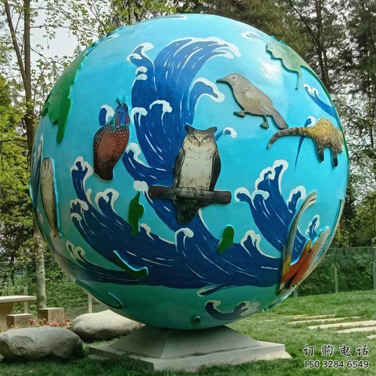 鏤空球雕塑點(diǎn)擊，中式工藝，烤漆鏤空球雕塑供給