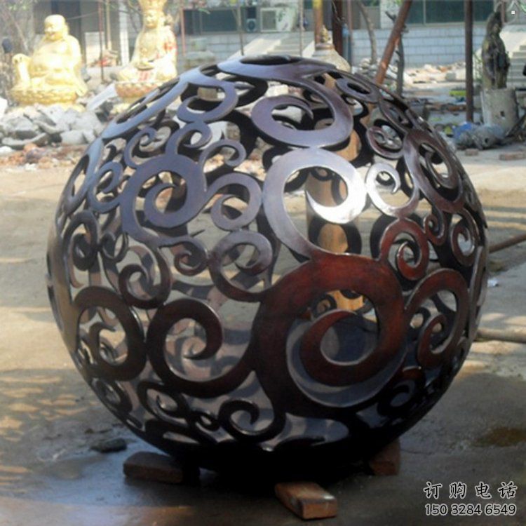 鏤空球雕塑精選，公園小品，烤漆鏤空球雕塑廠家