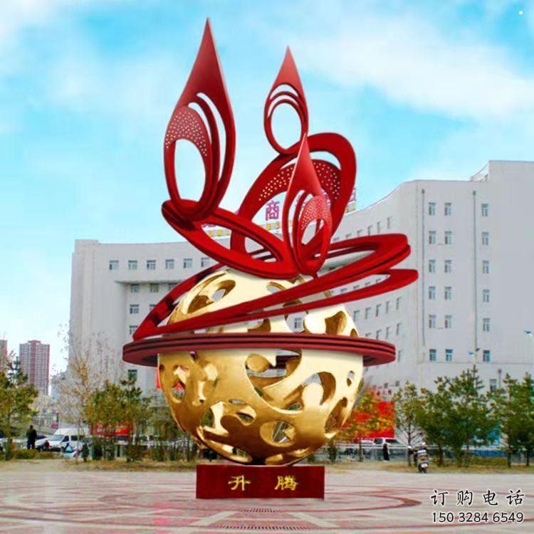 鏤空球雕塑展品，街頭雕塑，烤漆鏤空球雕塑供需