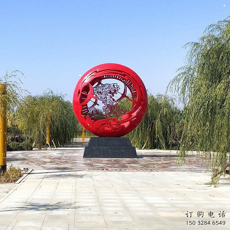 空心球雕塑訂做，戶(hù)外雕塑，不銹鋼鏤空空心球雕塑廠(chǎng)家
