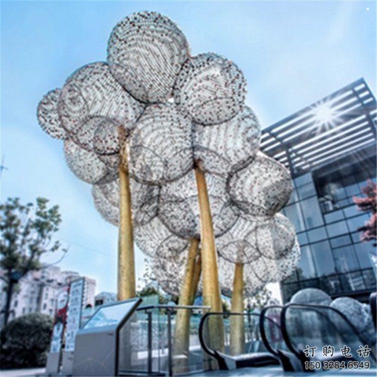 空心球雕塑訂做，多彩藝術(shù)，鏤空空心球雕塑制造