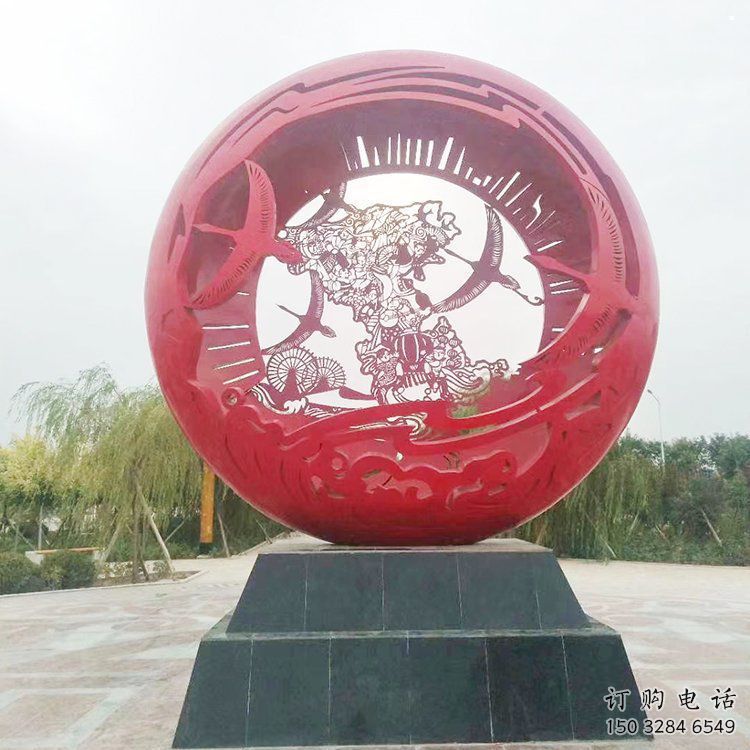 空心球雕塑定制，市標(biāo)雕塑，鏤空空心球雕塑定做廠家