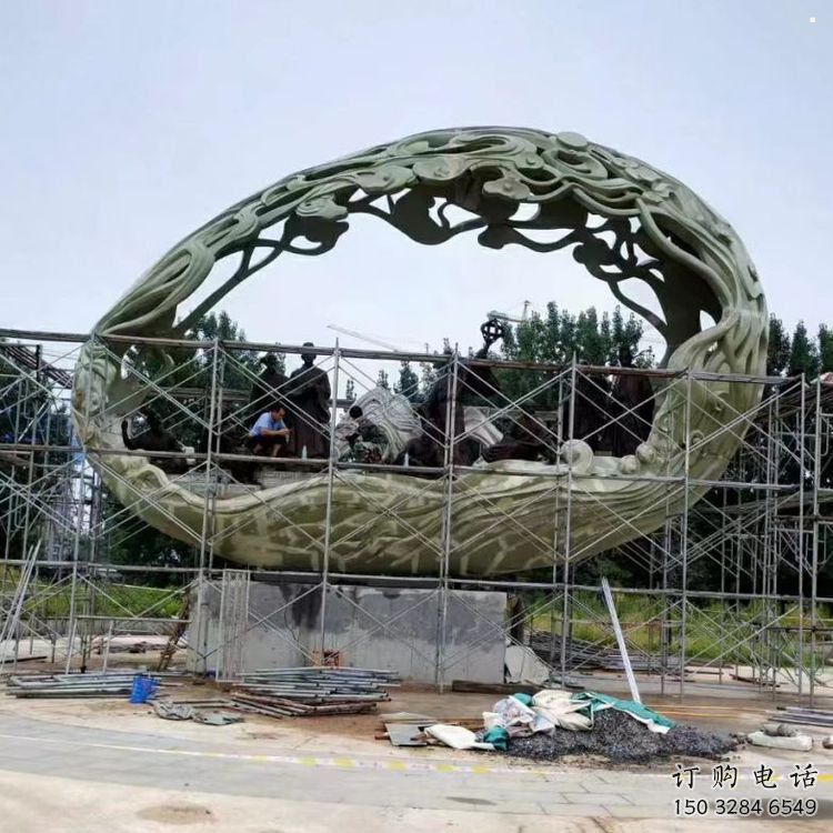 空心球雕塑制作，景區(qū)案例，鏤空空心球雕塑廠家