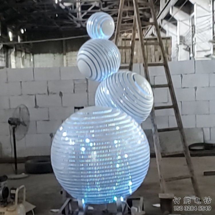 燈光球雕塑廠，街道標(biāo)識(shí)，不銹鋼燈光球雕塑供應(yīng)