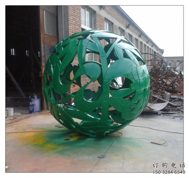 花紋球雕塑廠家，水景雕塑，不銹鋼花紋球雕塑觀賞型