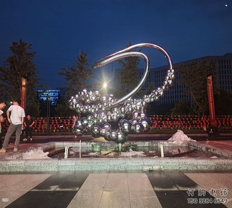 原子球雕塑選用，彩鋼制作，不銹鋼原子球雕塑制造商