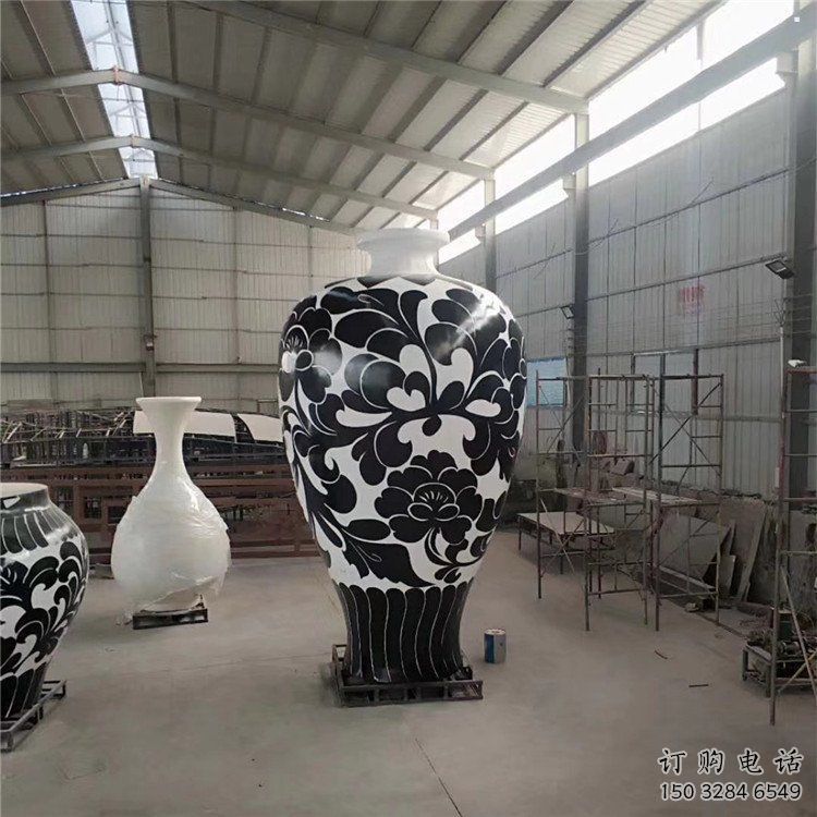 花瓶雕塑提供，美陳雕塑，玻璃鋼花瓶雕塑承接