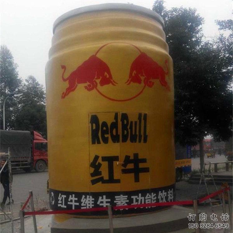 飲料瓶雕塑制造商，小區(qū)擺件，玻璃鋼飲料瓶雕塑提供