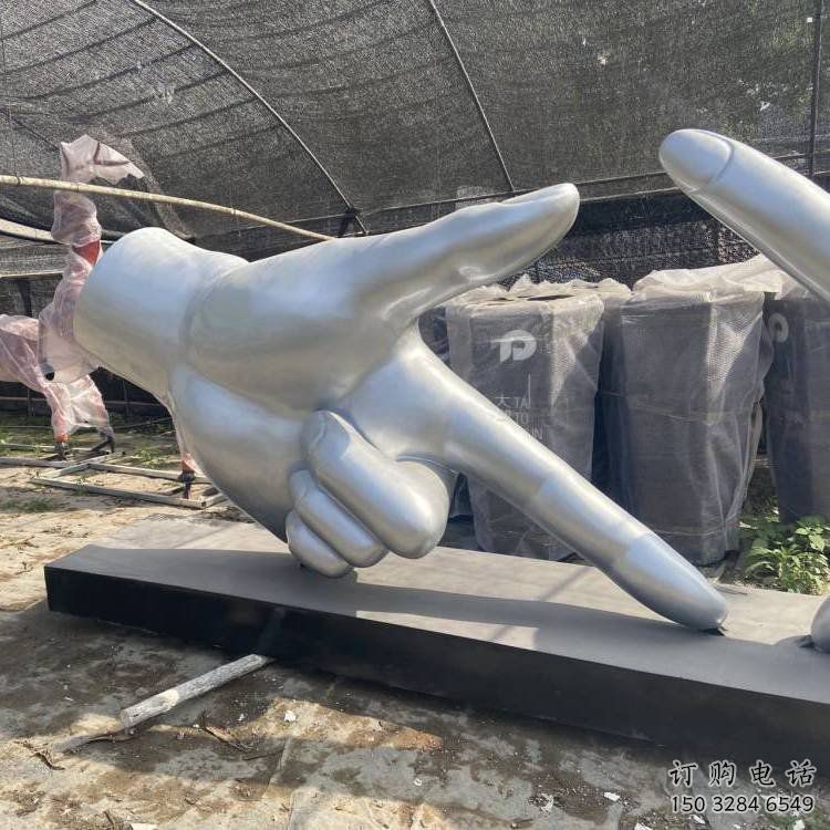 剪刀手雕塑訂做，校園雕塑，不銹鋼剪刀手雕塑廠家