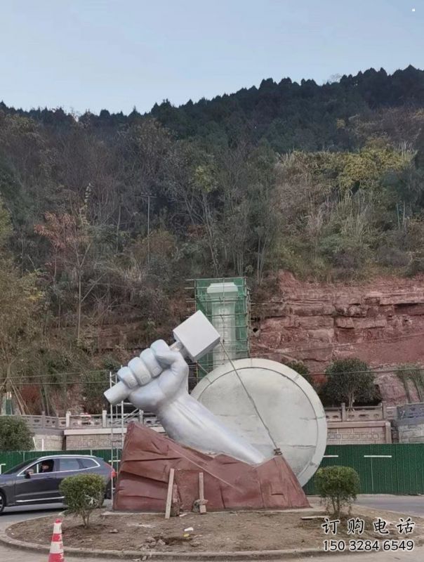 拳頭雕塑供求，中式工藝，不銹鋼拳頭雕塑廠家