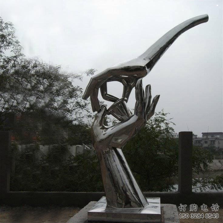 手拈花雕塑制造商，小區(qū)擺件，不銹鋼手拈花雕塑制造廠家
