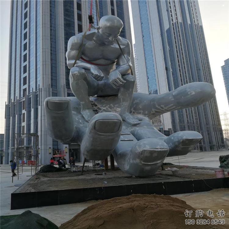 沉思者雕塑廠家，鍛造工藝，手托沉思者雕塑承接