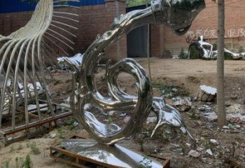 波浪雕塑展品，彩鋼制作，不銹鋼波浪雕塑精品