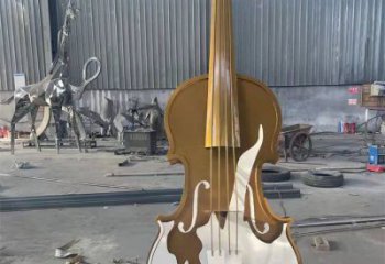 大提琴雕塑展品，室外軟裝，展示不銹鋼大提琴雕塑訂做