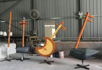 二胡雕塑生產(chǎn)，水景雕塑，不銹鋼二胡雕塑定制