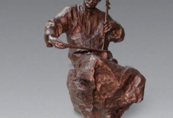 拉二胡雕塑點(diǎn)擊，地標(biāo)擺件，民俗民俗人物雕塑承接