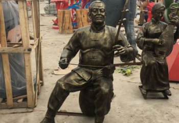 拉二胡雕塑選定，景觀雕塑，民俗人物雕塑生產(chǎn)商