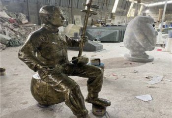 拉二胡雕塑預(yù)定，小區(qū)擺件，民俗人物雕塑主題精品