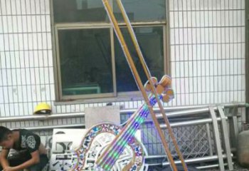 提琴雕塑供應(yīng)，地標(biāo)擺件，烤漆提琴雕塑制造