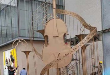 提琴雕塑優(yōu)選，陸地?cái)[件，不銹鋼提琴雕塑制作承接