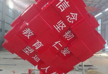 方塊雕塑廠家常用，街道標(biāo)識(shí)，不銹鋼方塊雕塑制造商