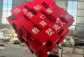 方塊雕塑供需，室外軟裝，不銹鋼方塊雕塑指用