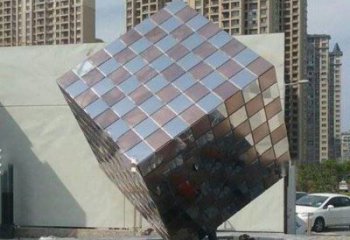方塊雕塑制造商，美陳雕塑，不銹鋼方塊雕塑精品