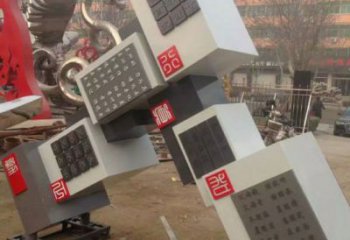 幾何體雕塑服務商，街景小品，不銹鋼幾何體雕塑訂做