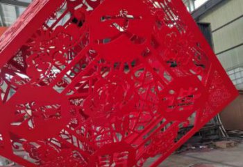 立方體雕塑提供，白鋼構件，鏤空立方體雕塑生產廠家