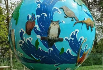 鏤空球雕塑點(diǎn)擊，中式工藝，烤漆鏤空球雕塑供給