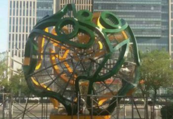 鏤空球雕塑精選，廣場(chǎng)系列，烤漆鏤空球雕塑廠家