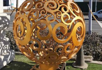 鏤空球雕塑制作，廣場雕塑，烤漆鏤空球雕塑廠家