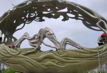 空心球雕塑點(diǎn)擊，城區(qū)小品，鏤空空心球雕塑承接
