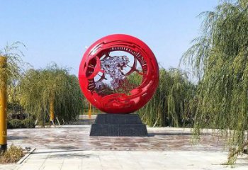 空心球雕塑訂做，戶外雕塑，不銹鋼鏤空空心球雕塑廠家