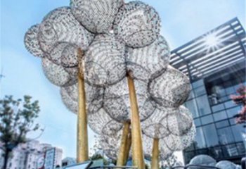 空心球雕塑訂做，多彩藝術(shù)，鏤空空心球雕塑制造