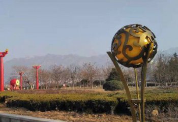 空心球雕塑生產(chǎn)商，動(dòng)態(tài)雕塑，鏤空空心球雕塑定制